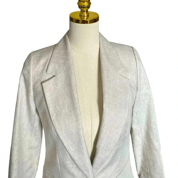 J. CREW Ivory Office Siren Blazer in Stretch Linen Blend Size 00 Corpcore - Picture 11 of 16